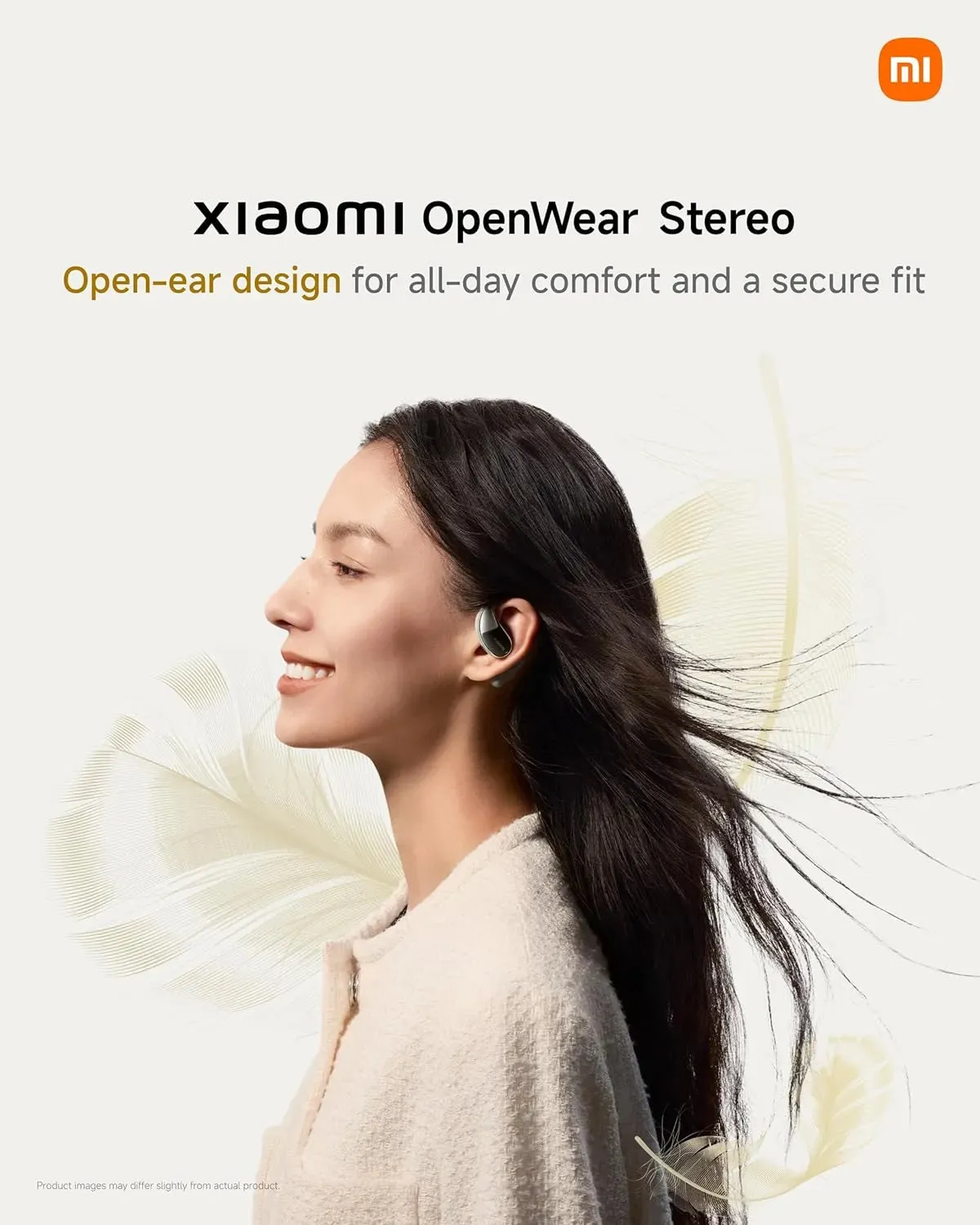 سماعات شاومي OpenWear Stereo اللاسلكية بتصميم مفتوح | بيج رملي