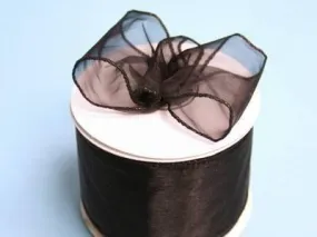 10 Yards 2.5" DIY Black Wired Organza Ribbon For Craft Dress Wedding