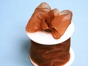 10 Yards 2.5" DIY Chocolate Wired Organza Ribbon For Craft Dress Wedding( Sold Out )