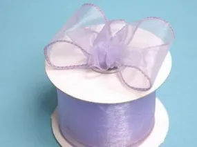 10 Yards 2.5" DIY Lavender Wired Organza Ribbon For Craft Dress Wedding