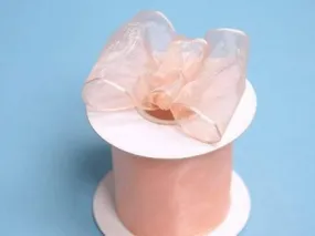 10 Yards 2.5" DIY Peach Wired Organza Ribbon For Craft Dress Wedding