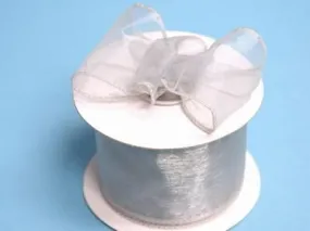 10 Yards 2.5" DIY Silver Wired Organza Ribbon For Craft Dress Wedding