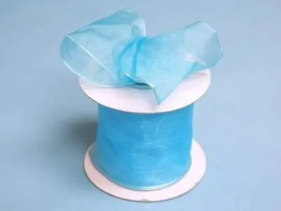 10 Yards 2.5" DIY Turquoise Wired Organza Ribbon For Craft Dress Wedding