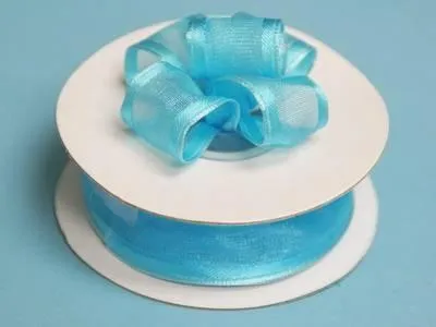 10 Yards 7/8" DIY Turquoise Wired Organza Ribbon For Craft Dress Wedding