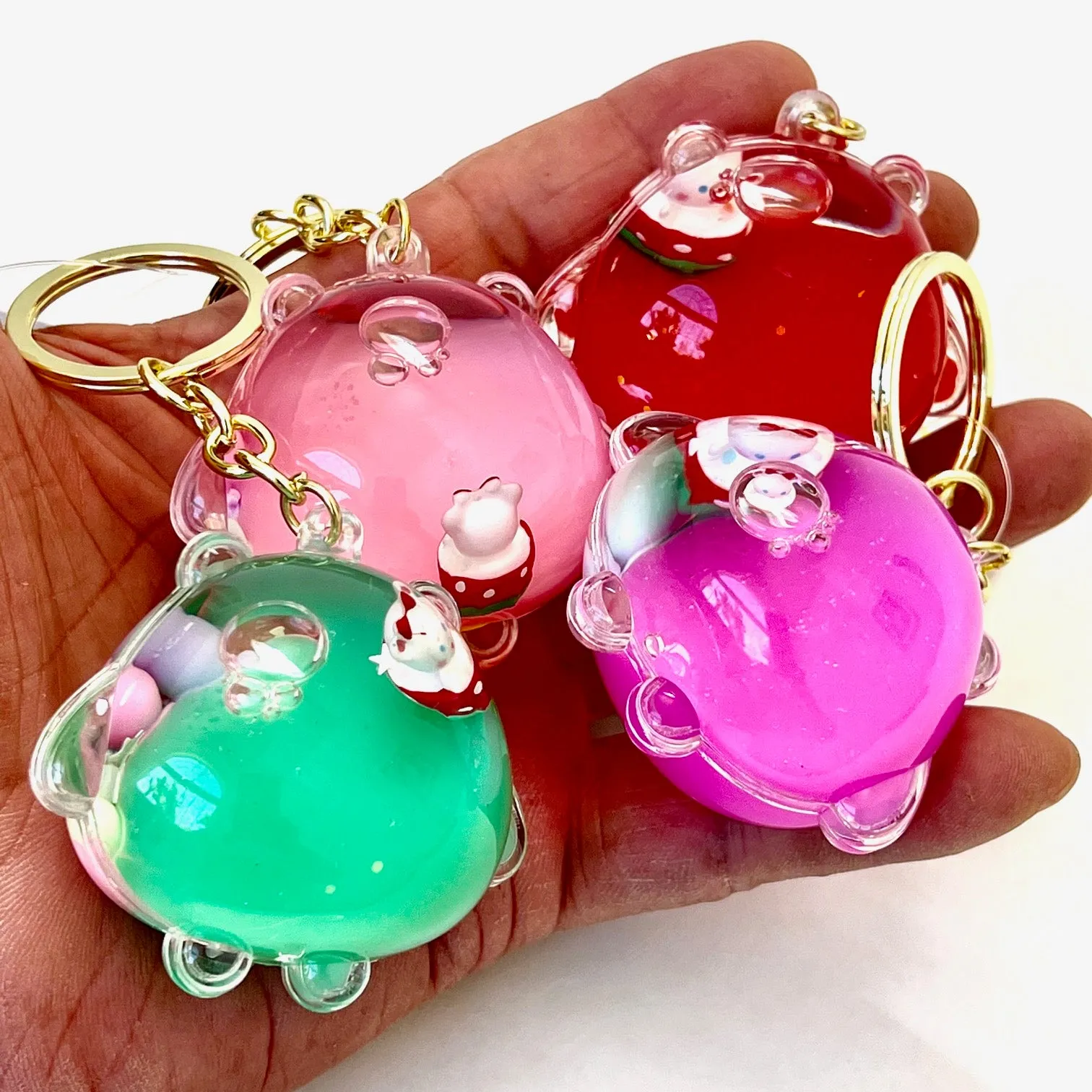 12117 STRAWBERRY ANIMAL FLOATY KEY CHARM-12