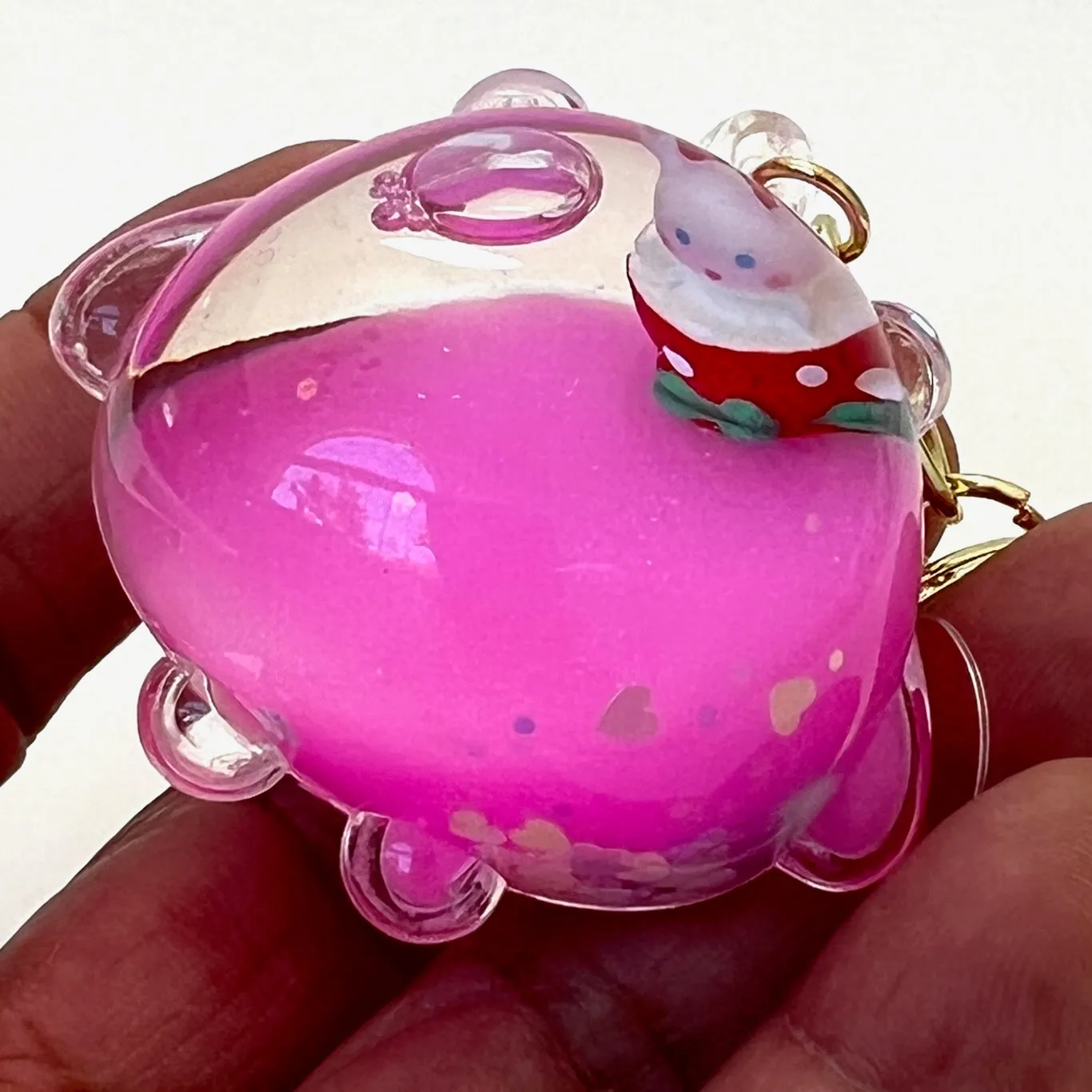 12117 STRAWBERRY ANIMAL FLOATY KEY CHARM-12