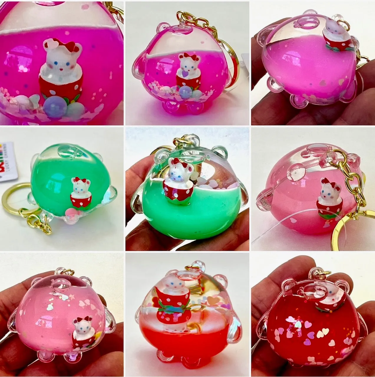 12117 STRAWBERRY ANIMAL FLOATY KEY CHARM-12