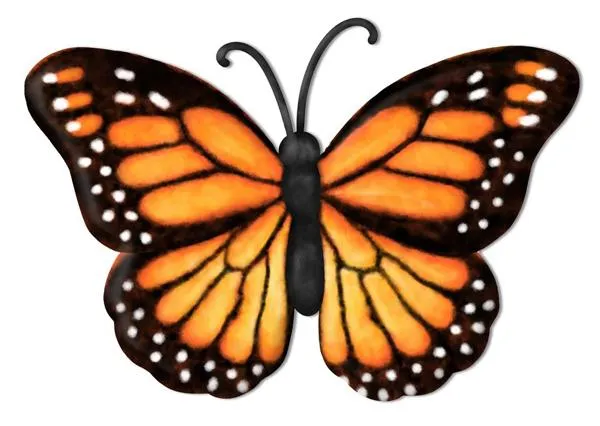 12" Metal Butterfly: Orange/Yellow/Black/White