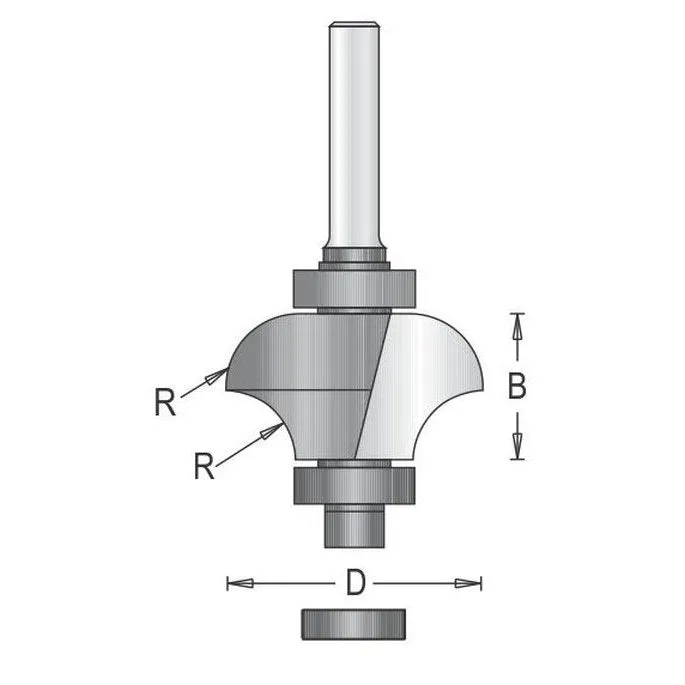 1/4" Radius Round Over / Cove Router Bit