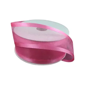 1.5" Sheer/Satin Ribbon: Hot Pink (25yds)