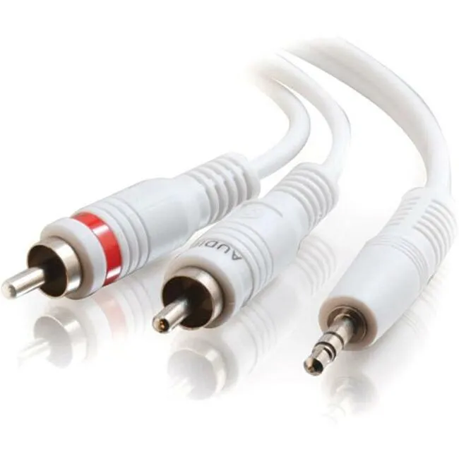 25Ft One 3.5Mm Stereo Male To Two Rca Stereo Male Audio Y-Cable - White