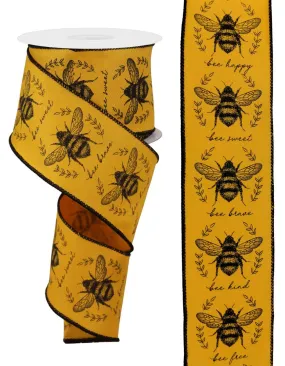 2.5" Classic Honey Bee Ribbon: Dk Yellow