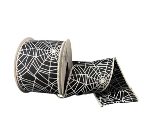 2.5" Spider Web Ribbon: Black - 10yds