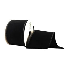 2.5" Velvet Ribbon: Black - 10yds