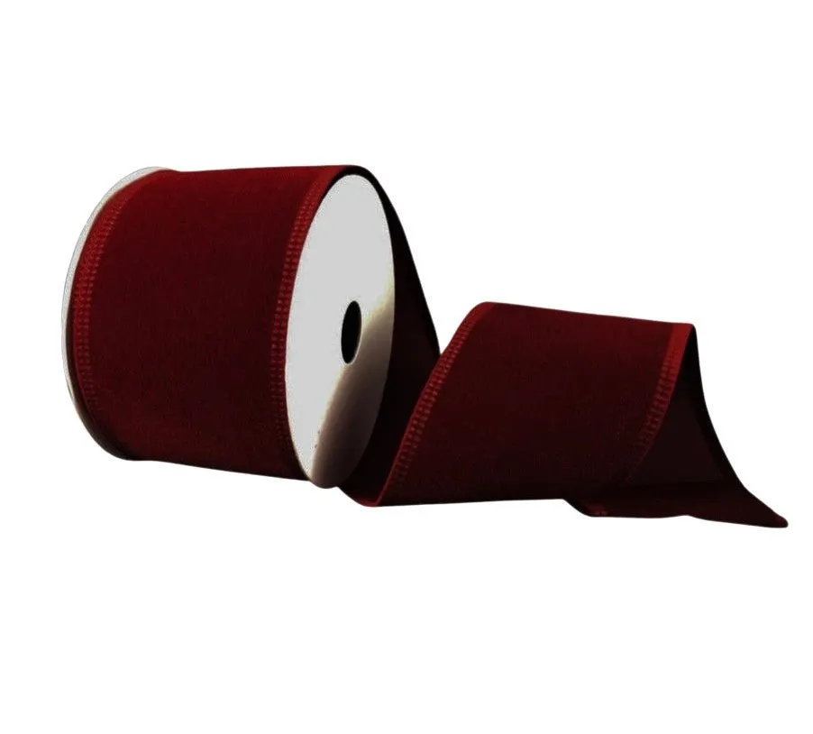 2.5" Velvet Ribbon: Burgundy - 10yds