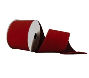 2.5" Velvet Ribbon: Dark Red - 10yds