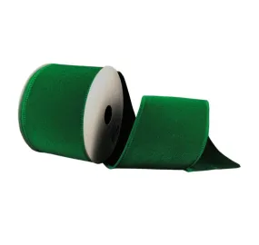 2.5" Velvet Ribbon: Emerald Green - 10yds