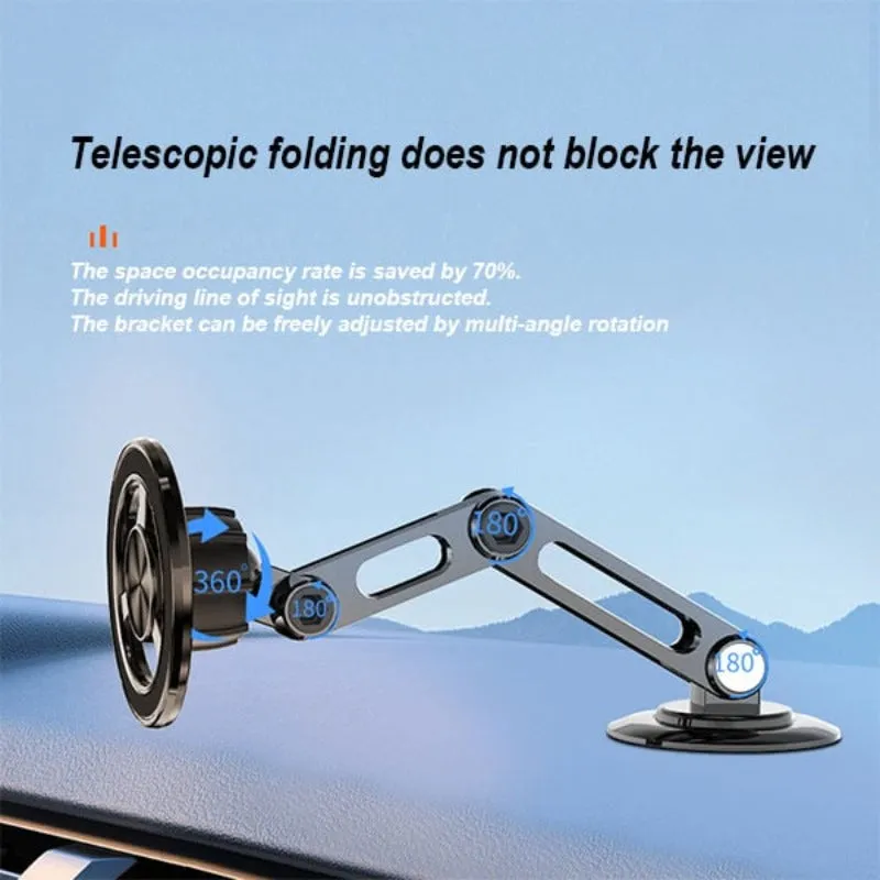 360 Rotate Foldable Metal Magnetic Car Phone Holder