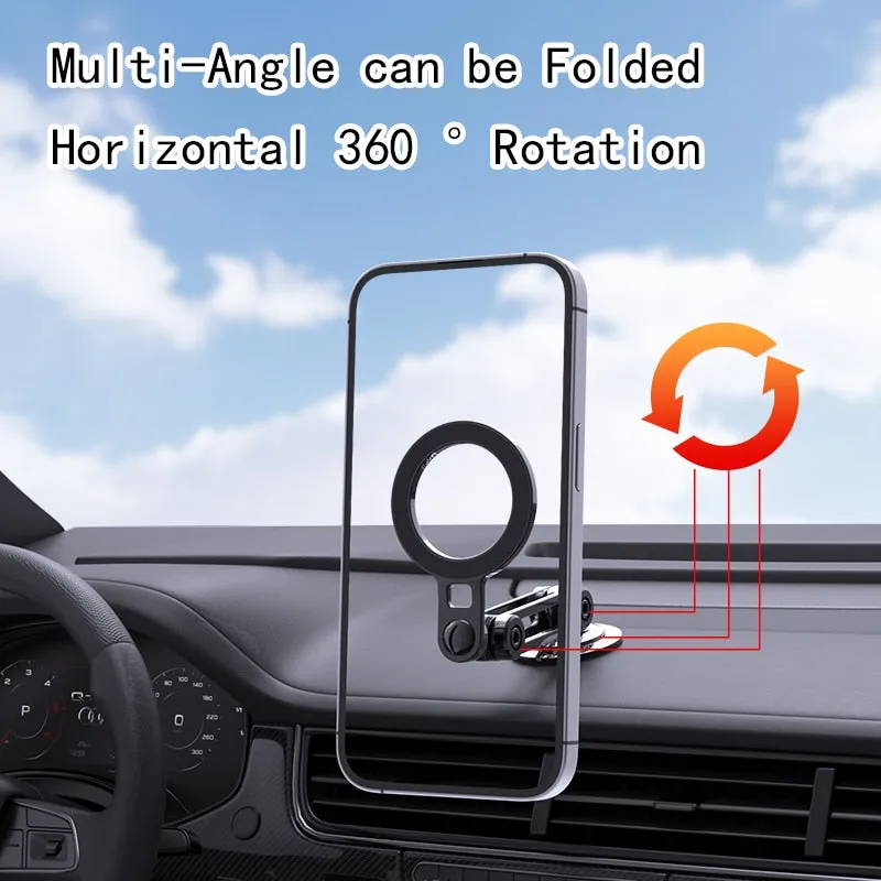 360 Rotate Foldable Metal Magnetic Car Phone Holder