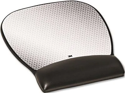 3M Precise Leatherette Mouse Pad W/Wrist Rest Nonskid Base 8-3/4 X 9-1/4 Black