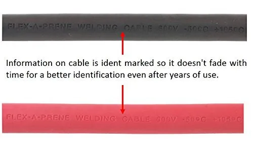 4/0 Gauge AWG - Flex-A-Prene - Welding/Battery Cable - Black & Red - 600 V - Made in USA