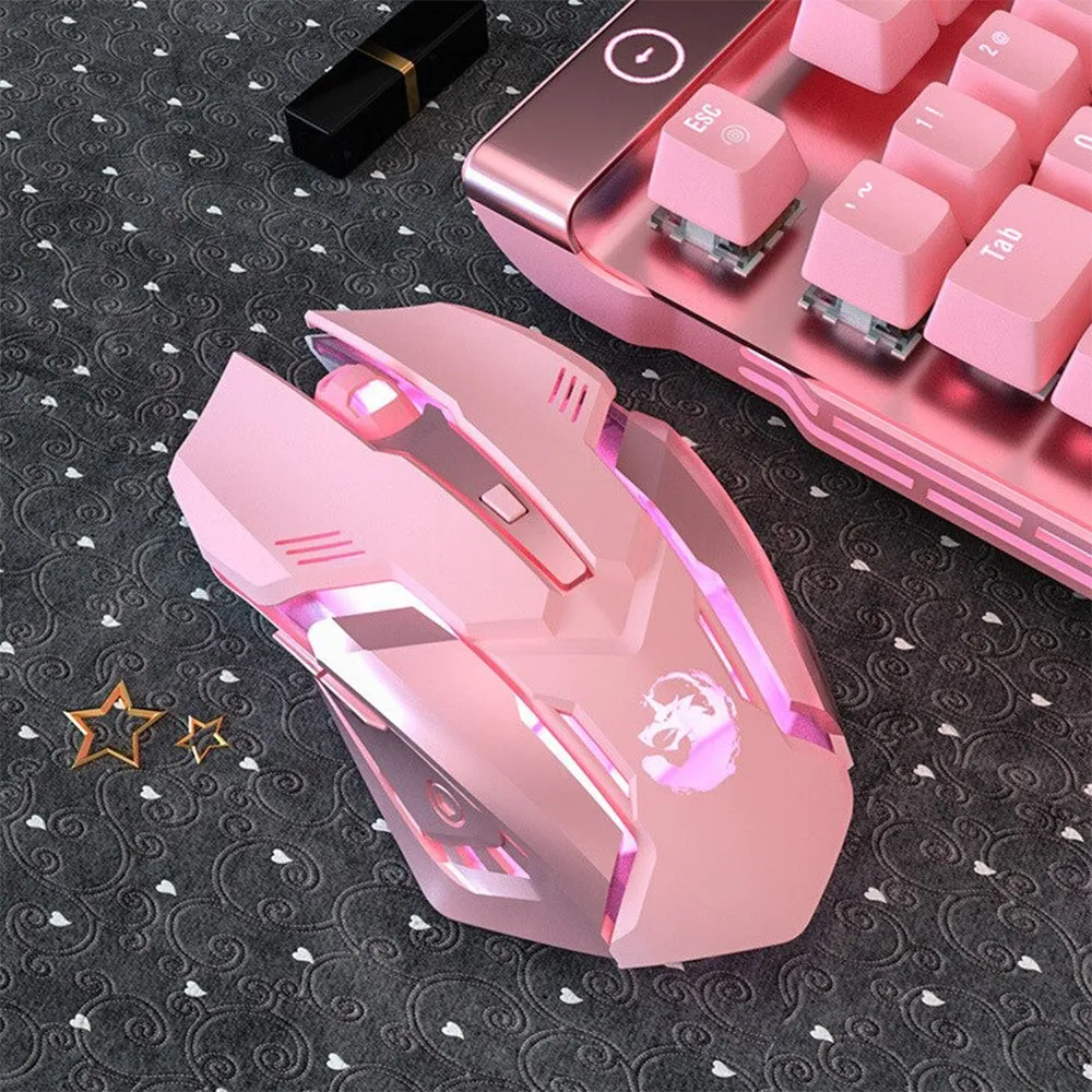 6 Keys Ergonomic Wireless USB Rechargeable Gaming Mouse with Backlight