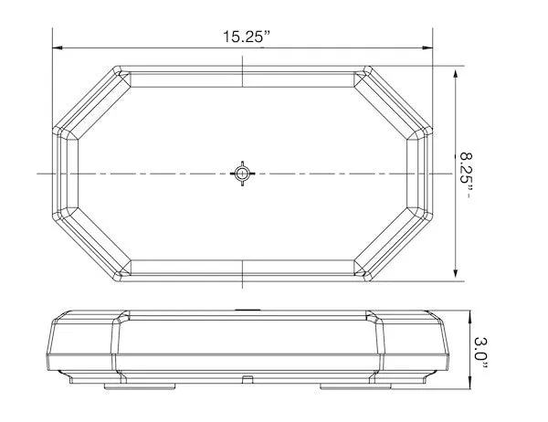 8891060 - 15 INCH OCTAGONAL LED MINI LIGHT BAR - AMBER