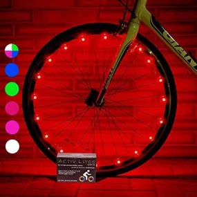 Activ Life Bicycle Tire Lights (1 Wheel, Red) Hot LED Bday Gift Ideas & Presents for Christmas - Popular Friday Black and Monday Cyber Special Sale for Him or Her - Men, Women, Kids & Fun Teens