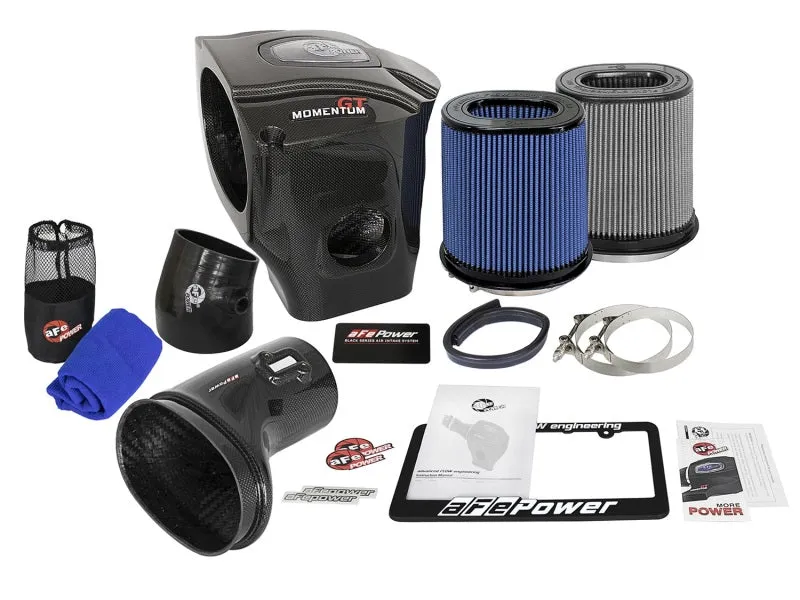 AFE Momentum Carbon Fiber Cold Air Intake System (w/Dual Filter Media): Dodge Challenger / Charger 6.2L Hellcat 2015 - 2016