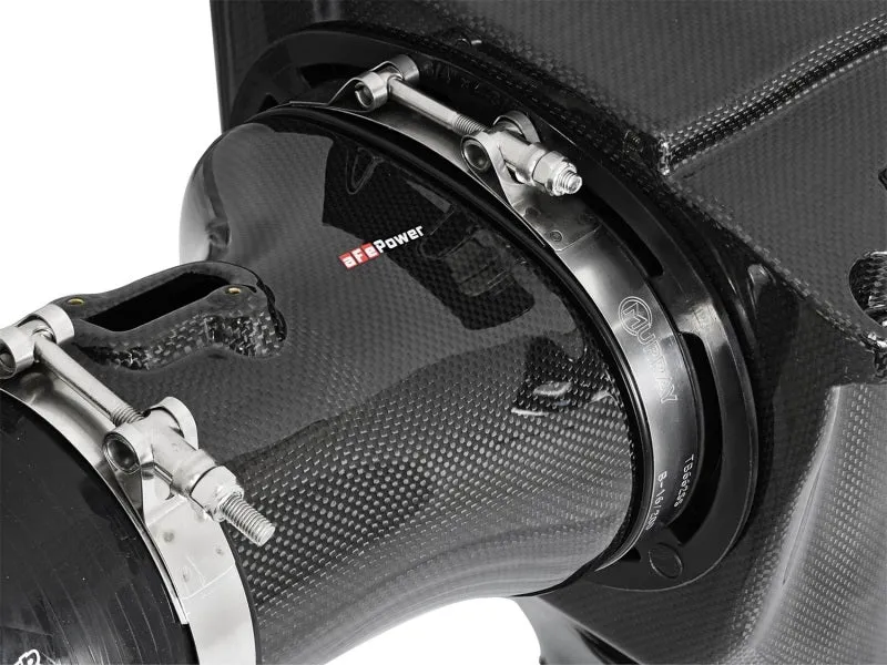 AFE Momentum Carbon Fiber Cold Air Intake System (w/Dual Filter Media): Dodge Challenger / Charger 6.2L Hellcat 2015 - 2016