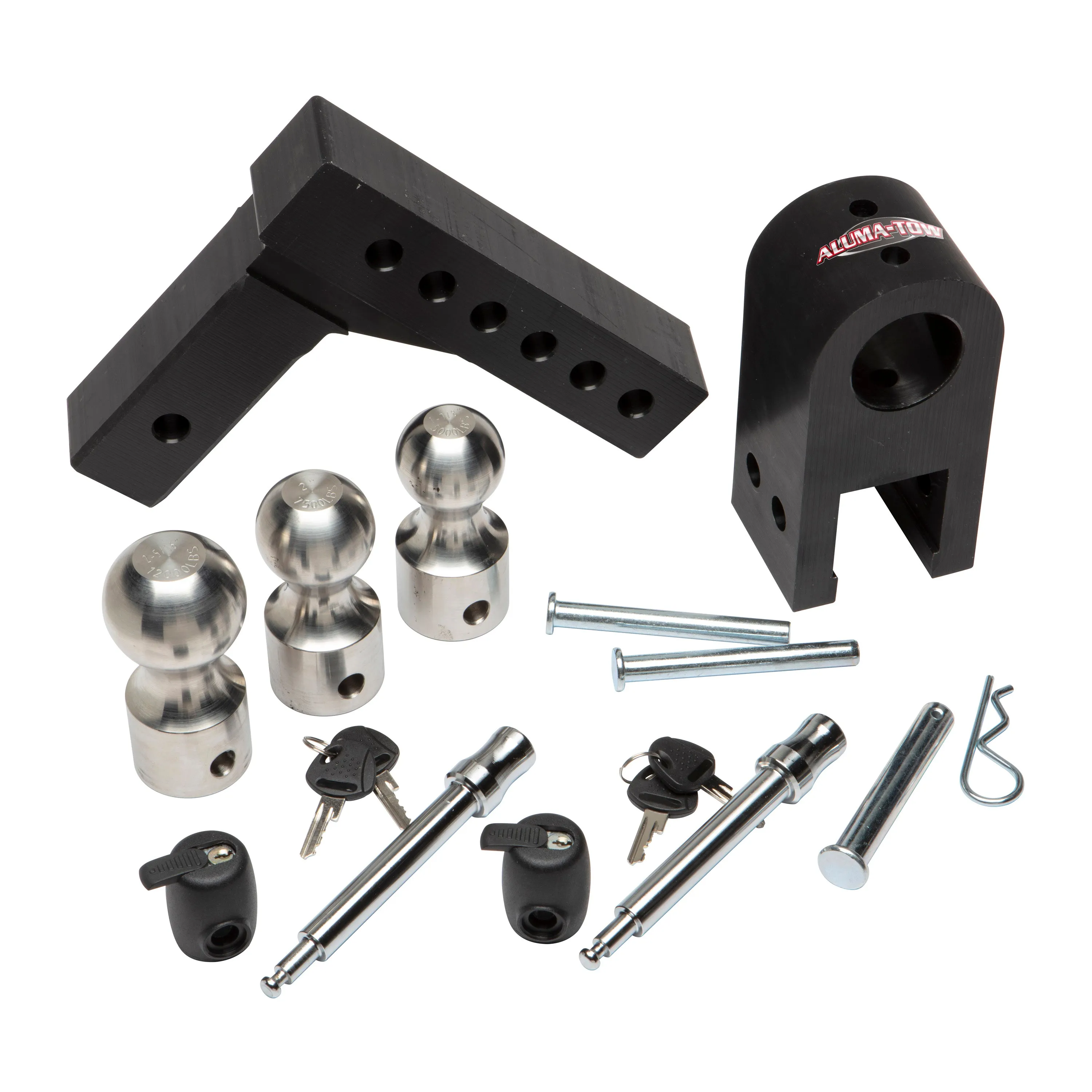 Aluma-Tow UT623800 Ultra Adjustable SS Aluminum Ball Mount Kit for 2" Receivers