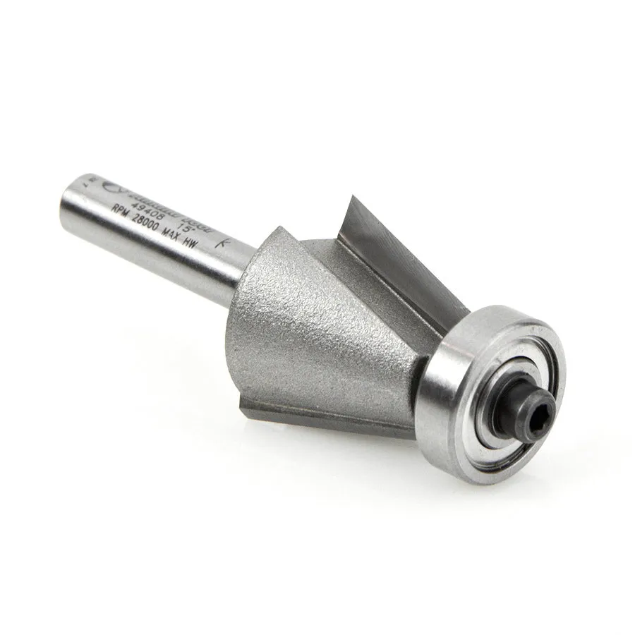 Amana 49408 15° Chamfer 1/4" Shank Router Bit