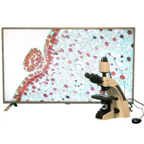 AmScope T720 Series Plan Infinity Kohler Laboratory Trinocular Compound Microscope 40X-2500X Magnification with 1080 HDMI Camera