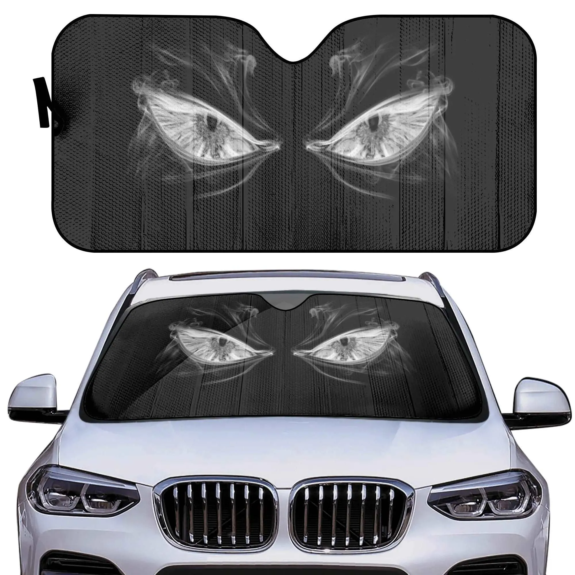 Angry Eyes Windshield Sun Shade