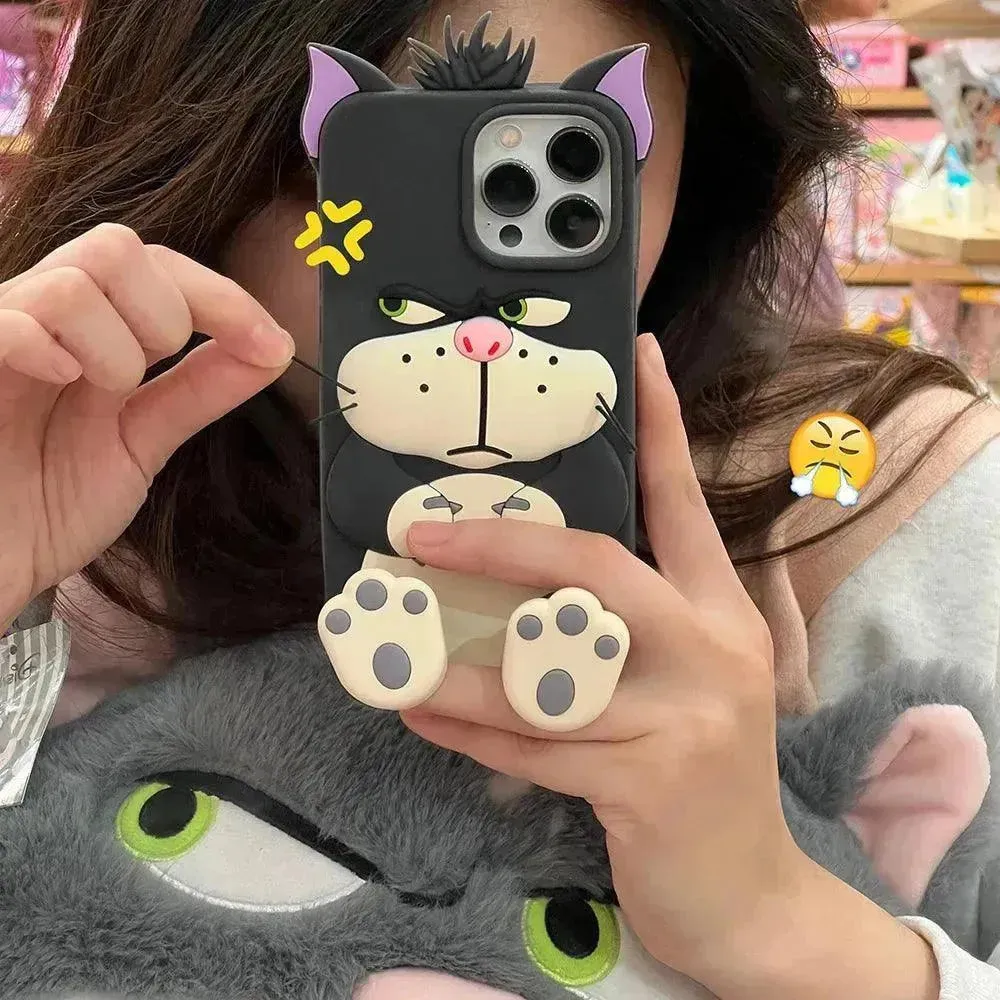 Angry Lucifer Cat Silicone Phone Case (For iPhones)