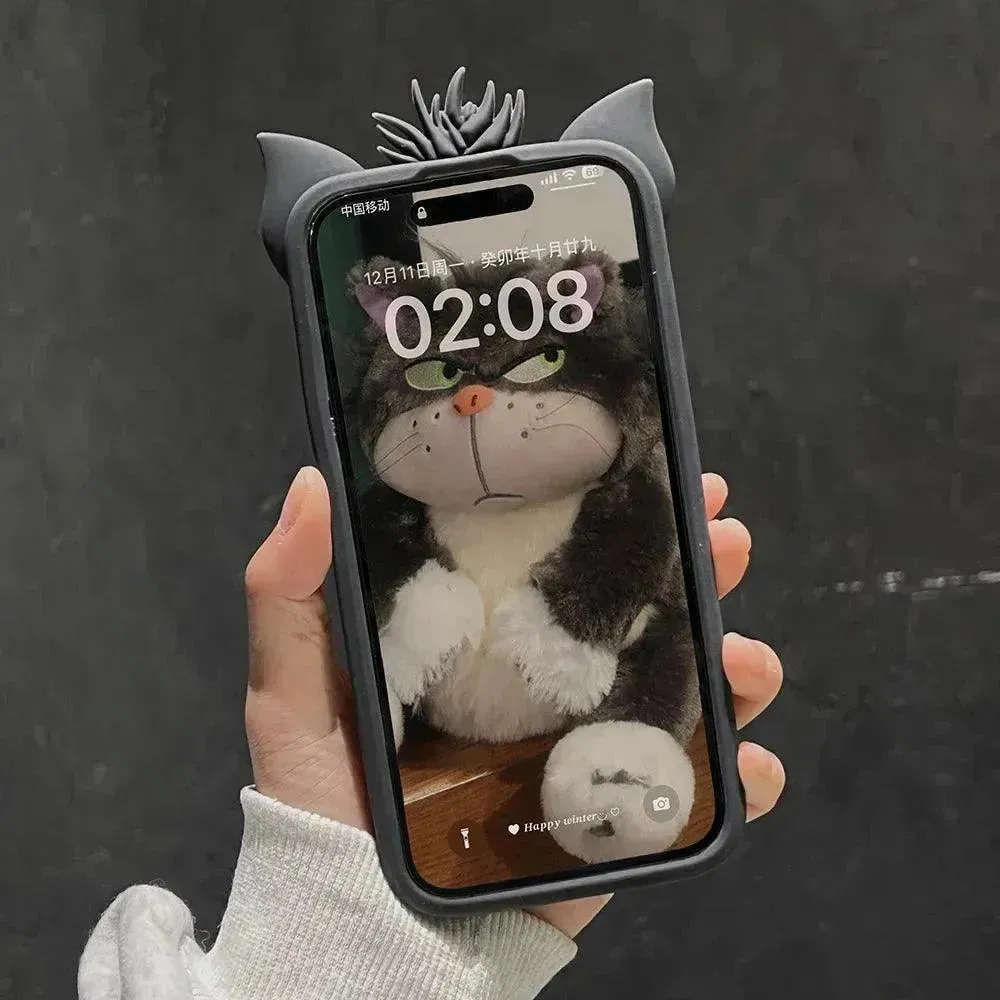 Angry Lucifer Cat Silicone Phone Case (For iPhones)