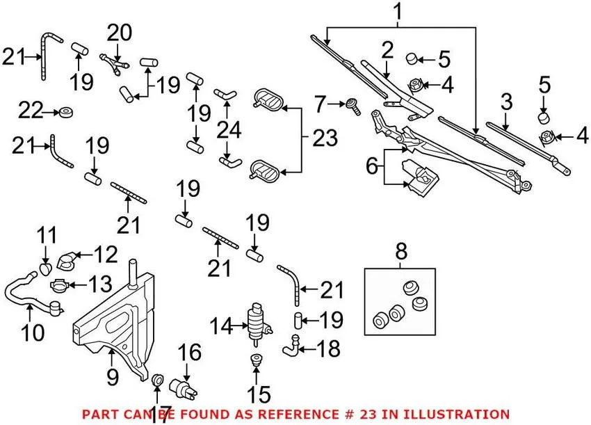 Audi Windshield Washer Nozzle – Front Driver Side 4M0955987