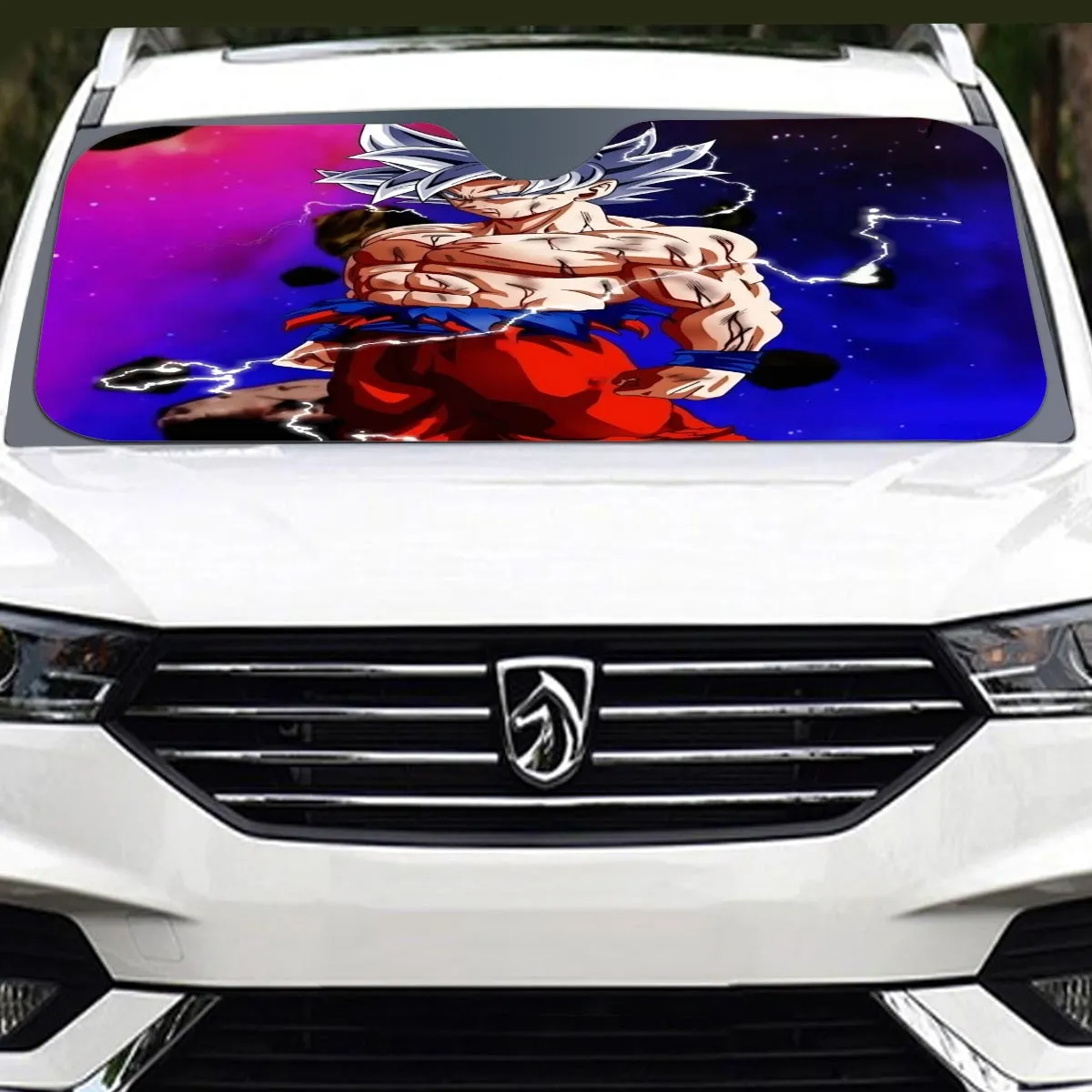 Awesome Ultra Instinct Silver Hair Goku DBZ Kids Windshield Sunshade