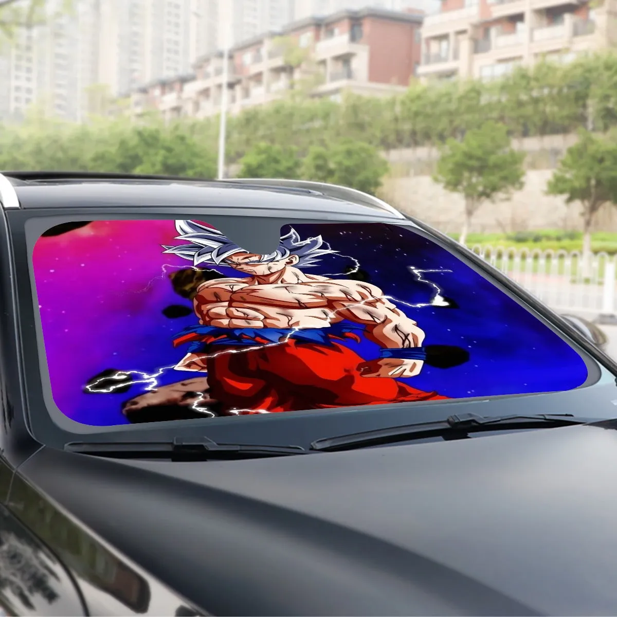 Awesome Ultra Instinct Silver Hair Goku DBZ Kids Windshield Sunshade