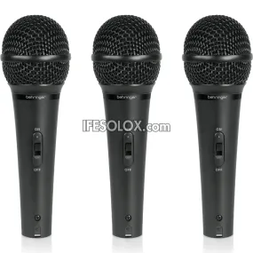 Behringer ULTRAVOICE XM1800S Dynamic Cardioid Vocal & Instrument Microphone (3 piece) - Brand New