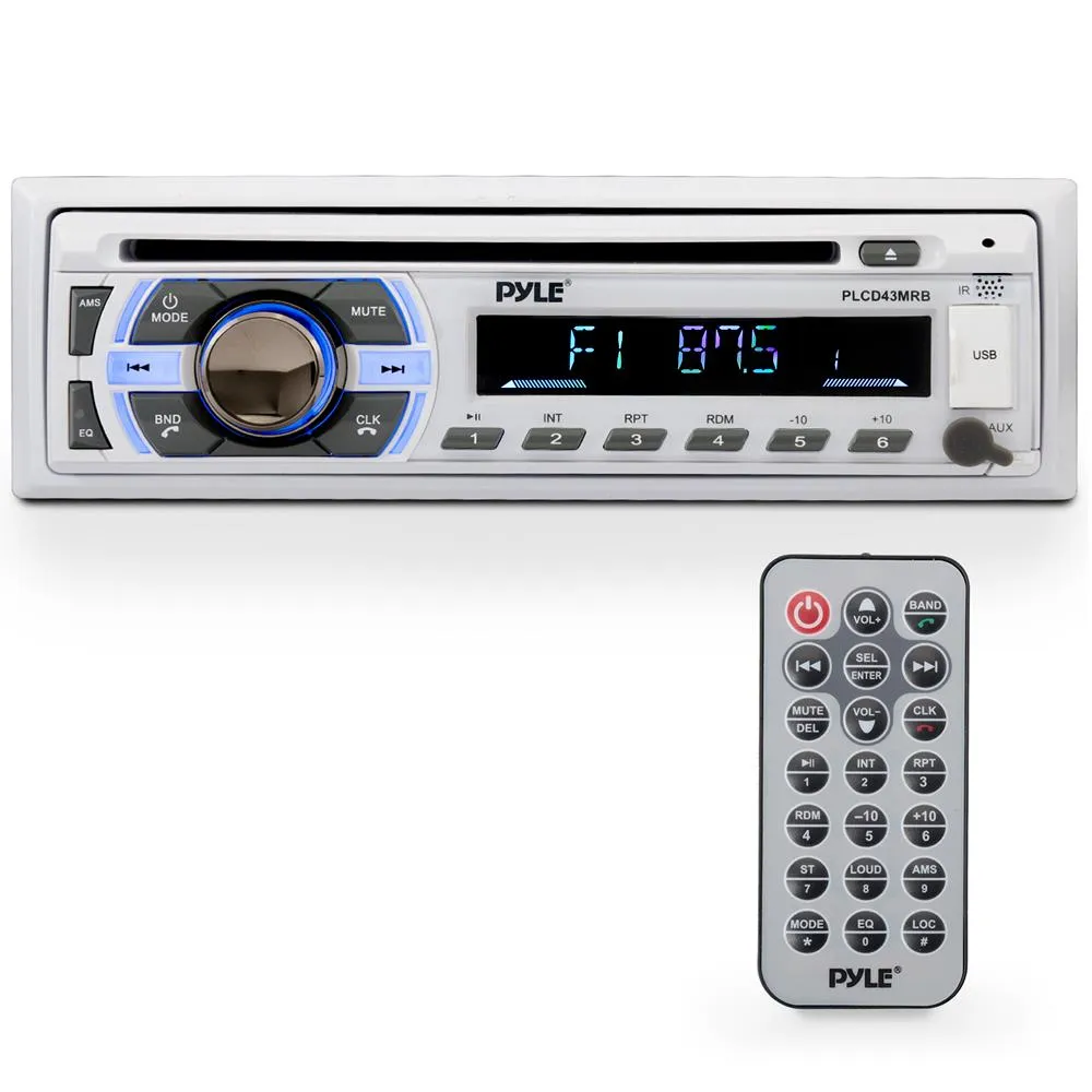 Bluetooth Marine Stereo Receiver With Hands-Free Call Answering, Cd Player, Mp3/Usb/Aux, Detachable Face  (Single Din)