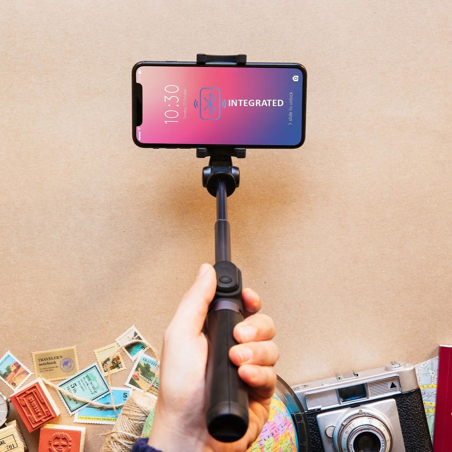 Bluetooth Selfie Stick, Portable Phone Tripod Stand for Mobile