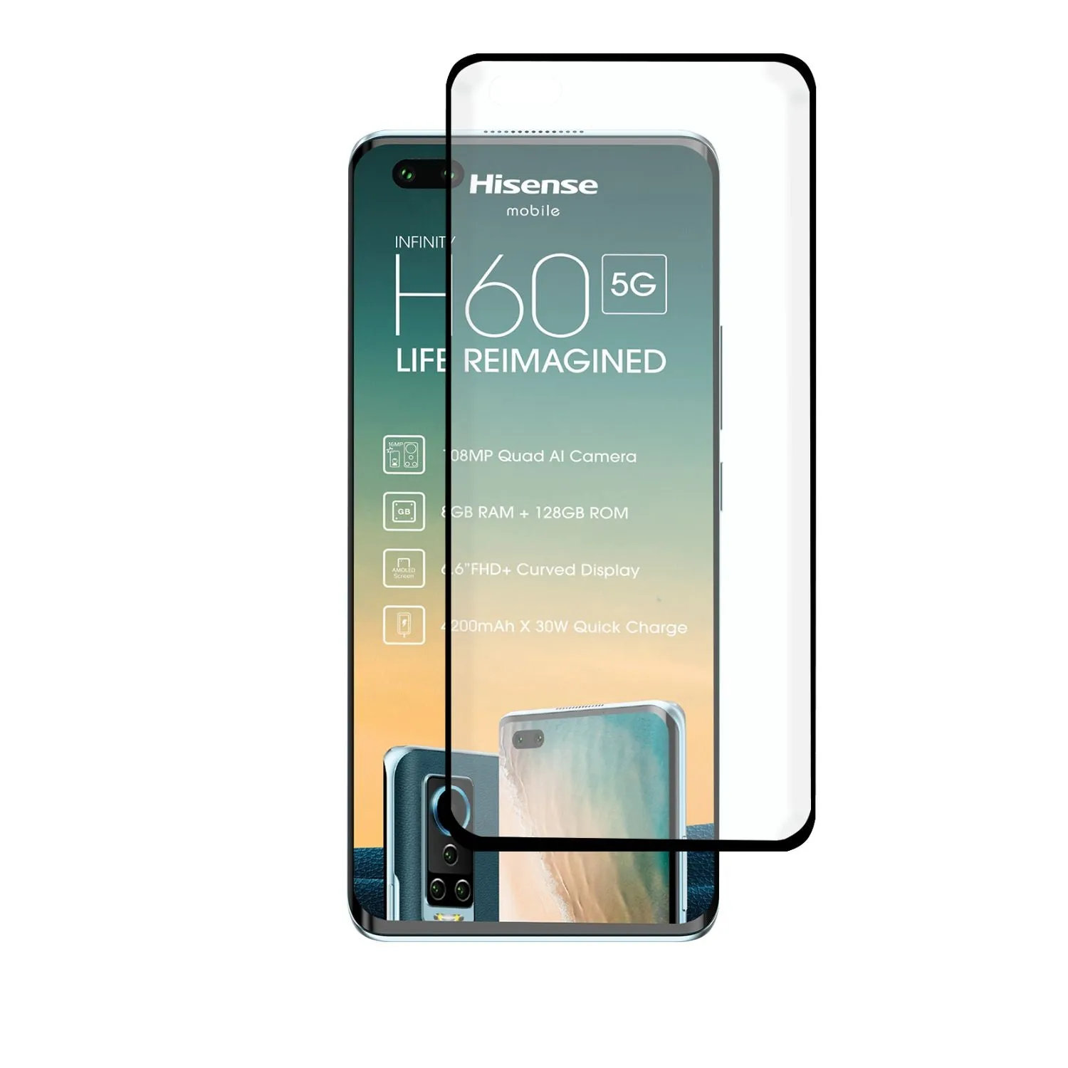 Body Glove 3D Tempered Glass Screen Protector - Hisense H60 5G