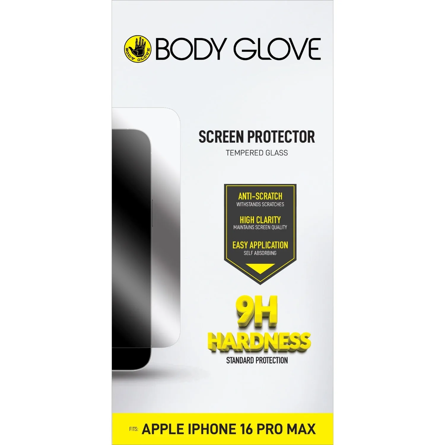 Body Glove Tempered Glass Screen Protector - Apple iPhone 16 Pro Max - Clear (BGSGFGTG-I16PM)