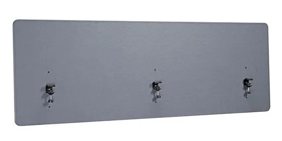 BRATECK 1.8m Desktop Privacy Panel with 3x Heavy-Duty Clamps. Felt Surface to Reduce Office Noise. Screen Dims 1800x600x20mm. Grey Colour. Pair with TP18075