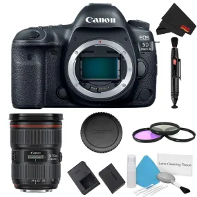 Canon EOS 5D Mark IV DSLR Camera (Body Only) 3 Piece Filter Kit w/ 24-70mm F/2.8L II USM Lens - International Model