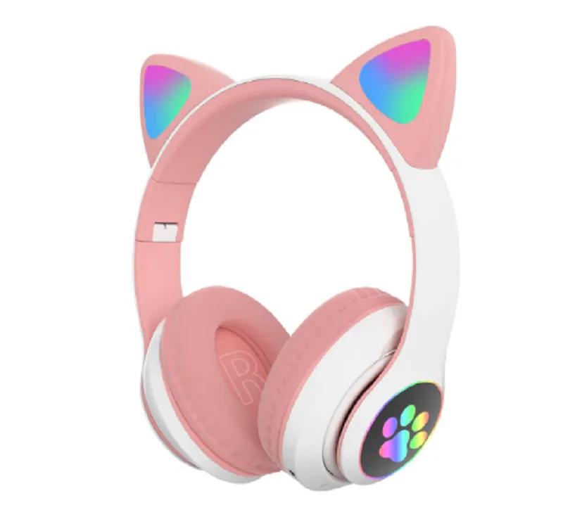 Cat Design Wireless Headphones With Flash Light