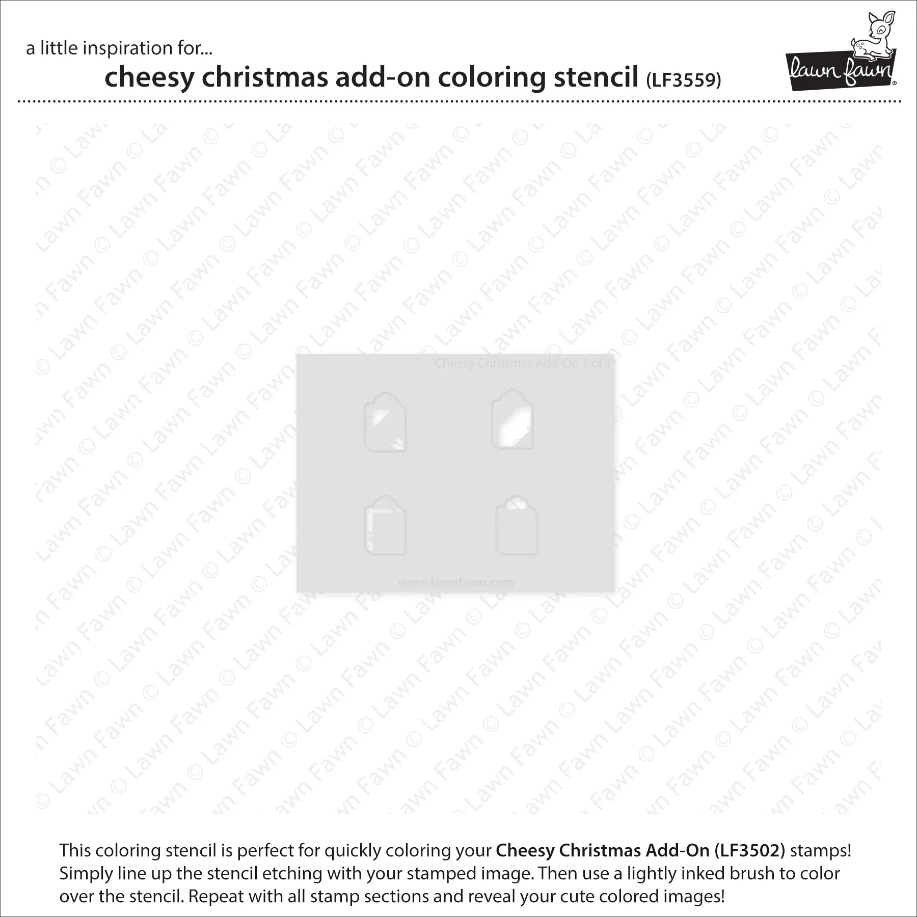 cheesy christmas add-on coloring stencil