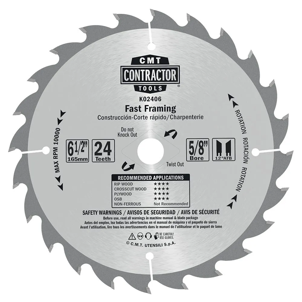 CMT Orange Tools K02406-X10 ITK CONTRACTOR FRAMING/DECKING 6-1/2’’ (10-PCS. BULK MASTERPACK)