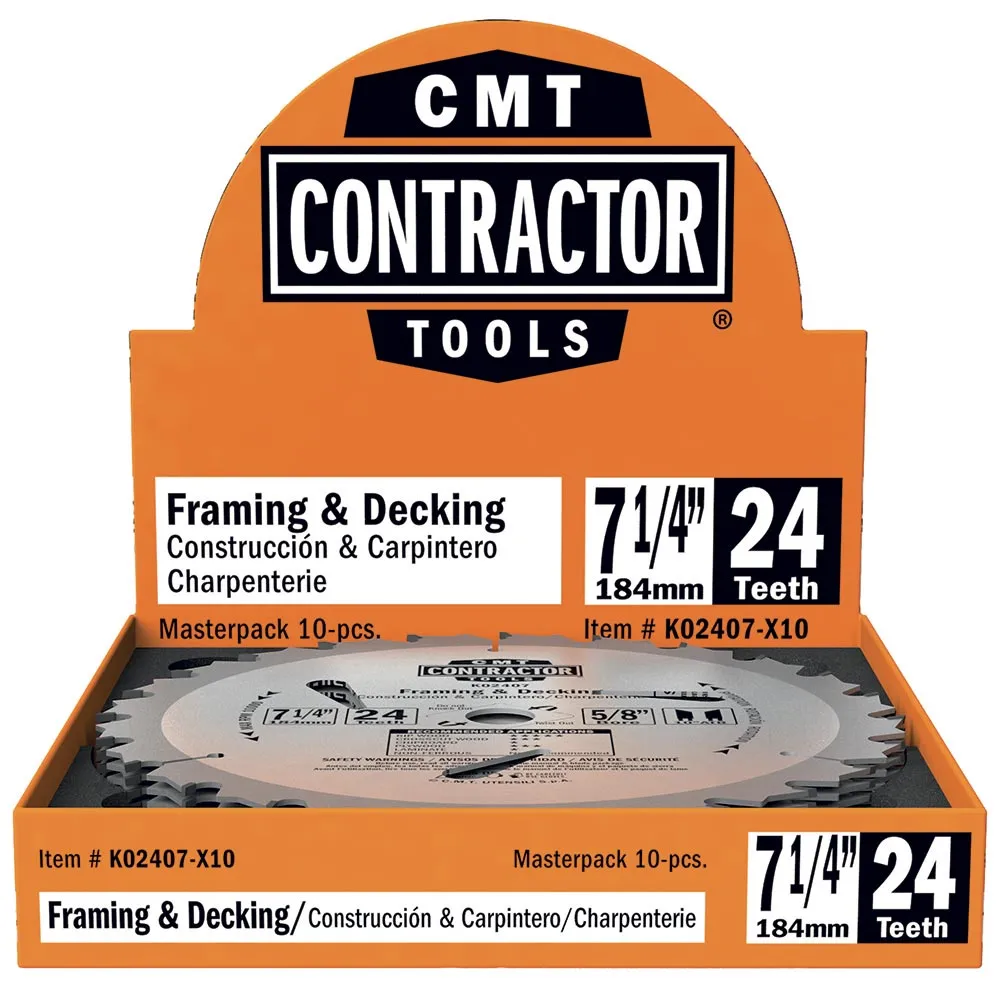 CMT Orange Tools K02406-X10 ITK CONTRACTOR FRAMING/DECKING 6-1/2’’ (10-PCS. BULK MASTERPACK)